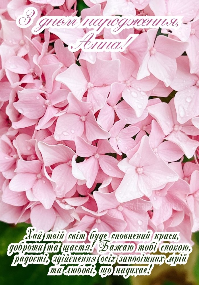 З Днем Народження Анна картинка листівка