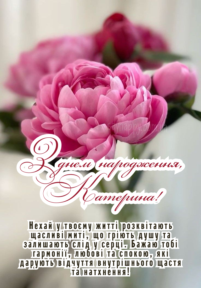 З Днем Народження Катя картинка листівка