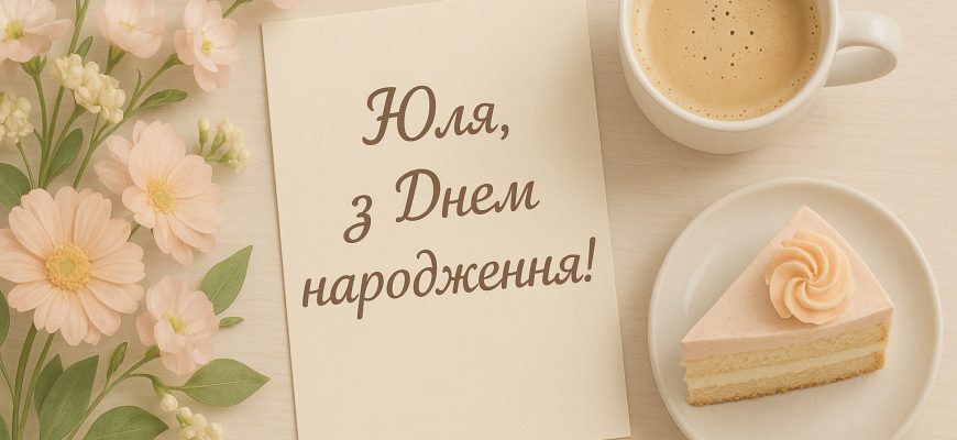З Днем Народження Юля картинка листівка