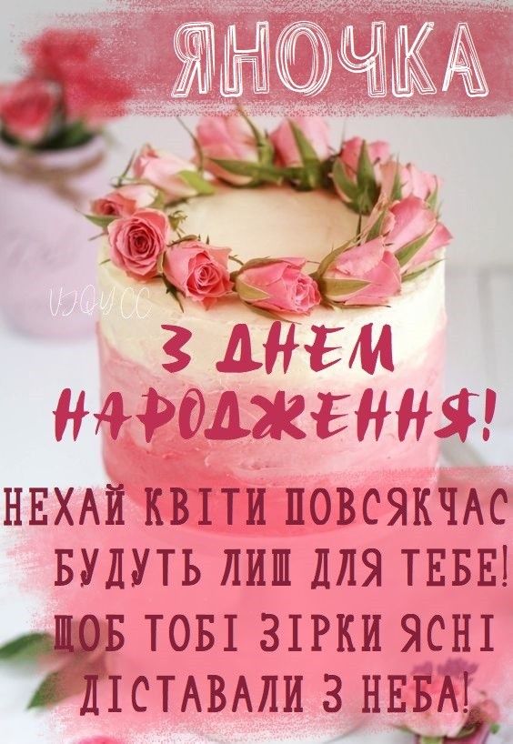 картинка листівка з днем народження Яна