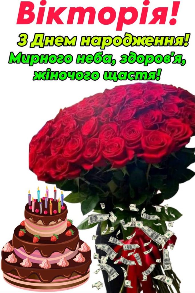 З Днем Народження Віка картинка листівка