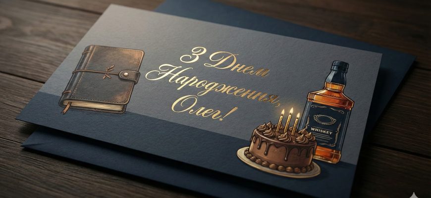 З Днем Народження Олег картинка листівка