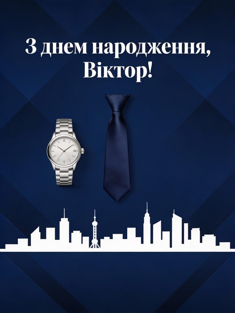 Картинка листівка з Днем Народження Віктор